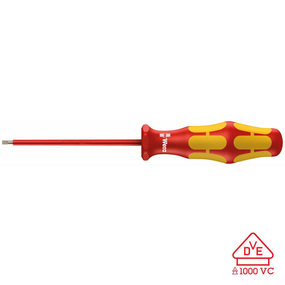 Wera 05006100001 VDE Insulated Screwdriver: Slotted 2.5mm (Without Lasertip)