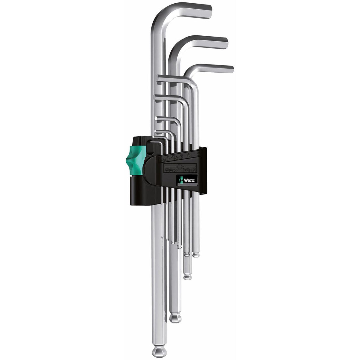 Wera 05073391001 Metric Hex-Plus Chrome Plated Long Arm L-Key Set (9-Piece Set)