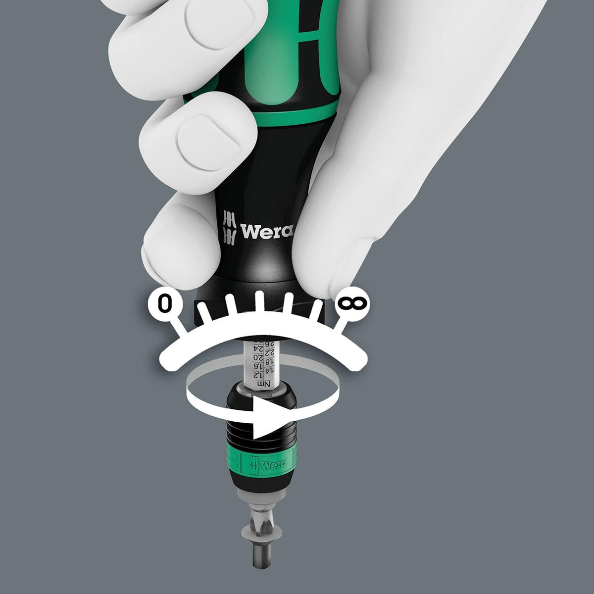 Wera Adjustable Torque Screwdriver Handle with Quick-Release Chuck (NM Scale)