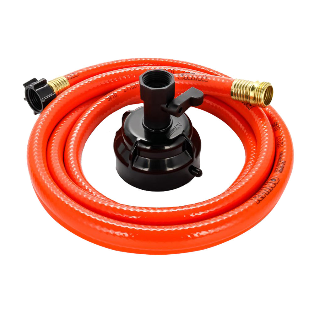 Camco RhinoFlex 10' Clean Out Hose w/Rinser Cap - 5/8" Internal Diameter 102916