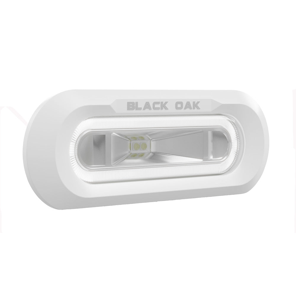Black Oak Low Pro Marine Spreader Light, Flush Mount, White Housing, White LED