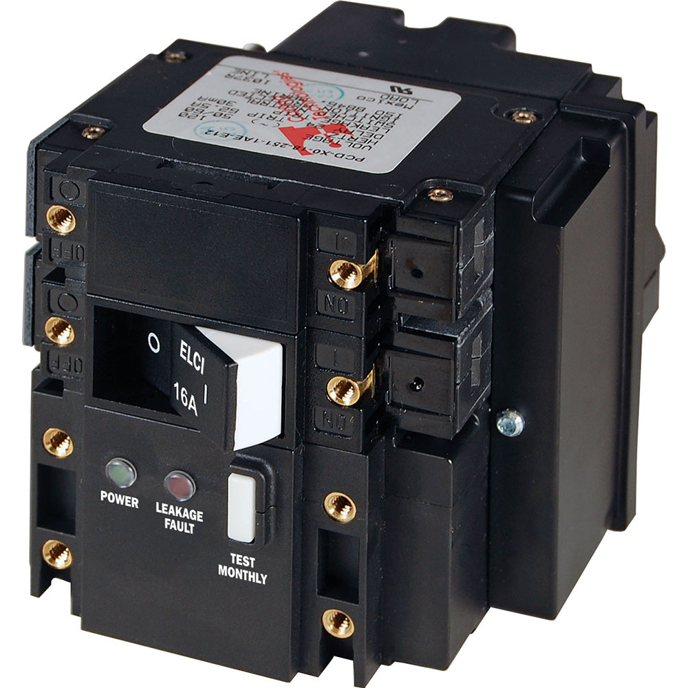 Blue Sea C-Series ELCI Main Circuit Breaker Double Pole 230V AC 16A 108094