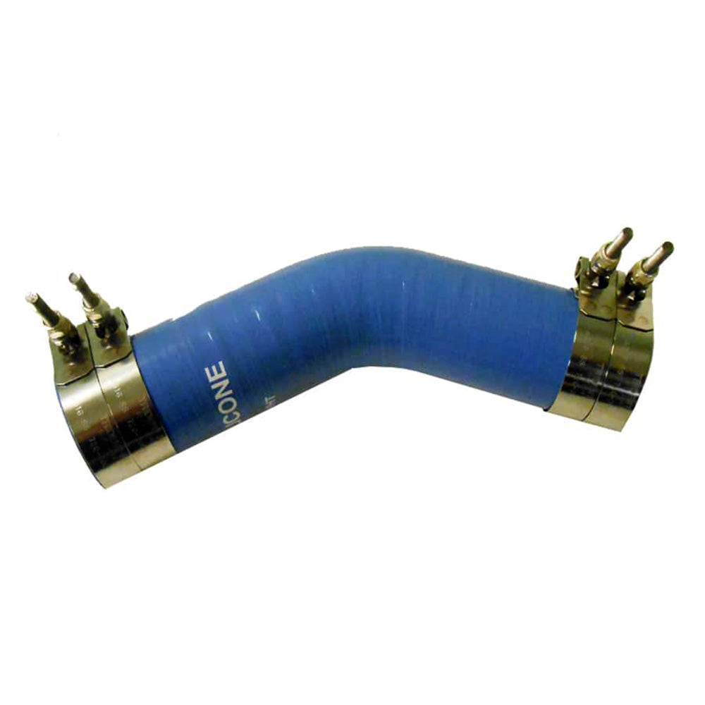 Trident Marine 2-1/2" ID 45deg Blue Silicone Wet Exhaust Elbow w/4 T-Bolt Clamps