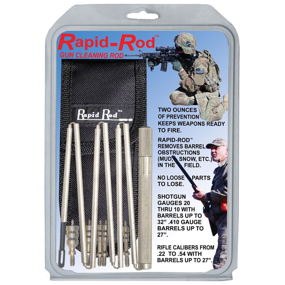 Atsko Rapid Rod 26" Collapsible Gun Cleaning Rod with Nylon Case and 5 Jags