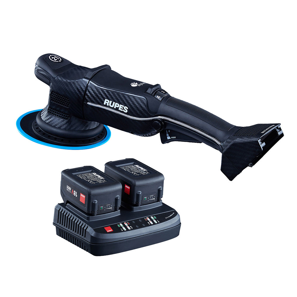 RUPES Random Orbital Polisher Bigfoot HLR21 iBrid Tool Plus Charger, 2-Batteries