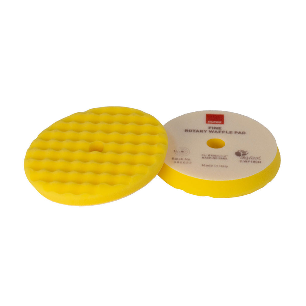 RUPES Velcro Waffle Fine Polishing Pad f/Rotary Polishers 180mm - Yellow