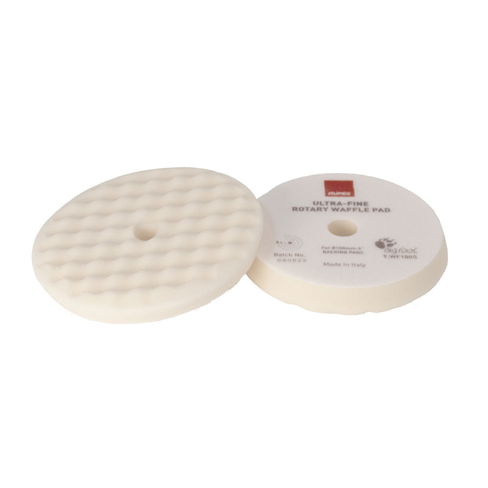 RUPES Velcro Waffle Ultra-Fine Polishing Pad f/Rotary Polishers 200mm - White