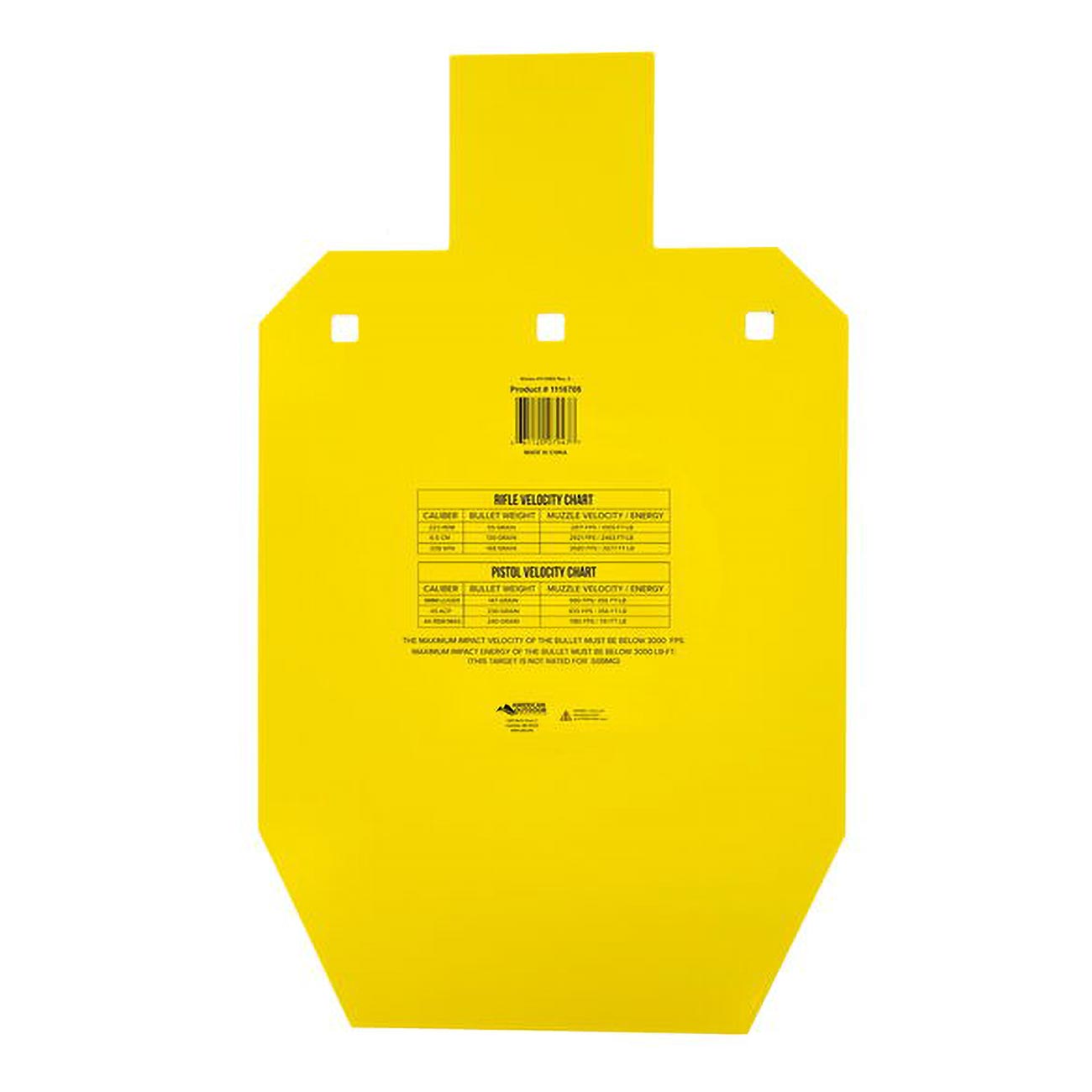 Caldwell High Caliber AR500 Steel Targets 3/8 Inch Thickness (66% IPSC) 1116702