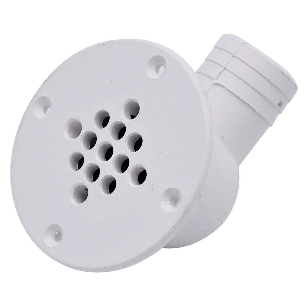 T-M Marine 90-Degree Cockpit Scupper Drain - White 113650