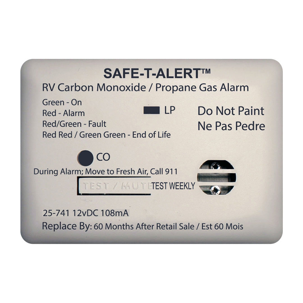 Safe-T-Alert 25 Series Carbon Monoxide/Propane Alarm 12V Hardwire - White