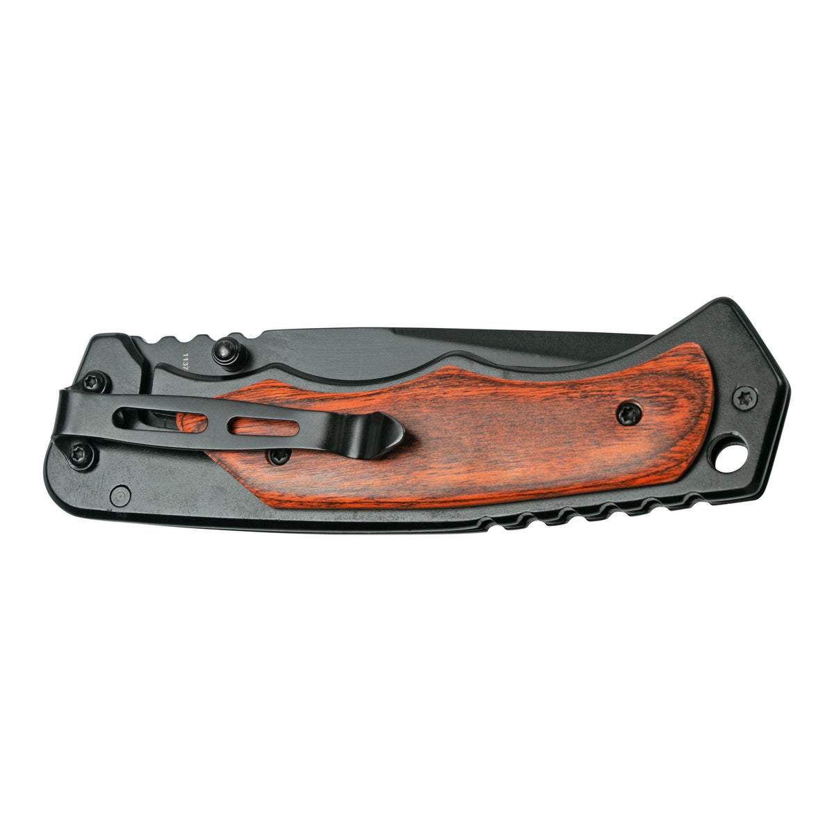 Smith & Wesson 3.7″ Folding Pocket Knife (Black with Wood Overlays) 1147091