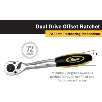 Titan 12053 Dual Head Offset Ratchet with 3/8″ and 1/2″ Drives