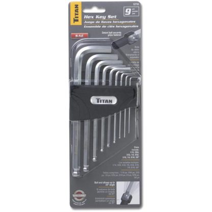 Titan 12735 SAE Detent Ball Hex Key Set (9 Piece Set)