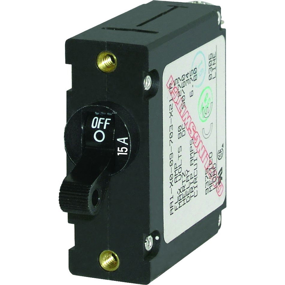 Blue Sea 7208 AC/DC Single Pole Magnetic World Circuit Breaker 15A 13878