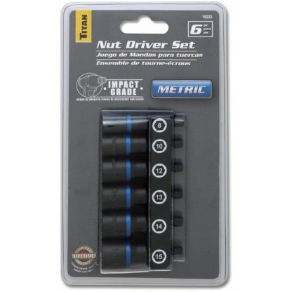 Titan 15223 Metric Impact Nut Driver Set (6 Piece Set)