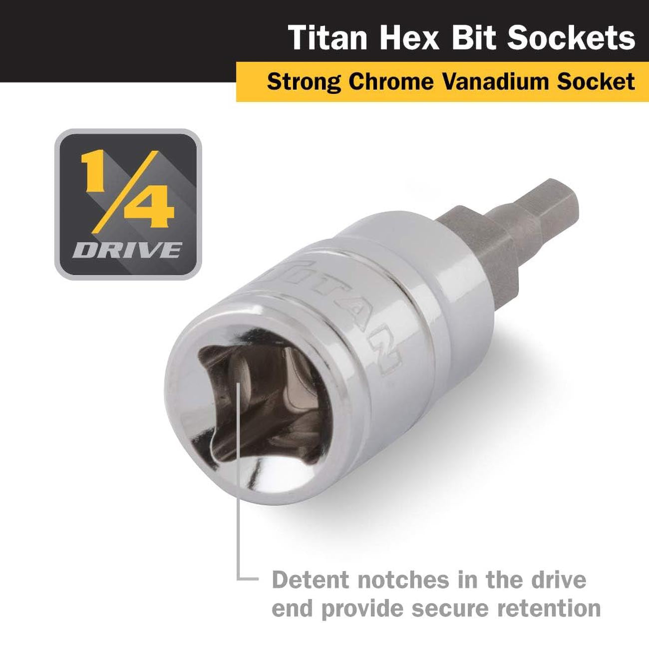 Titan 1/4" Drive Metric Socket: 5mm Hex Bit