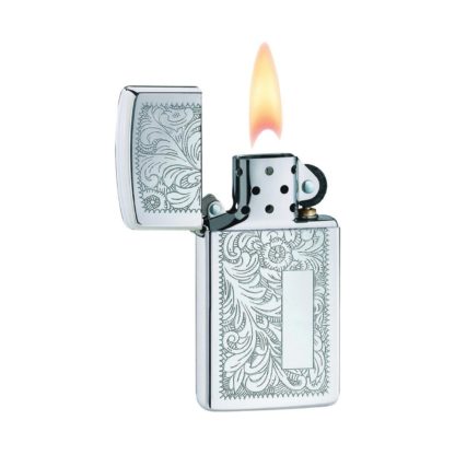 Zippo 1652 Windproof Lighter Slim Venetian, Venetian Chrome Finish