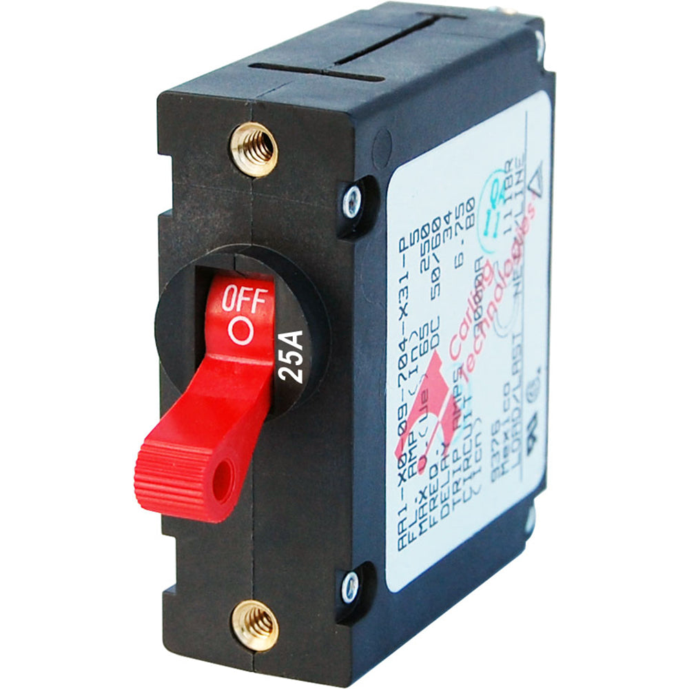 Blue Sea 7217 AC / DC Single Pole Magnetic World Circuit Breaker 25A Red 20577