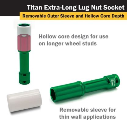 Titan 21122 1/2″ Impact Drive x 22mm Non-Maring Extra-Long Lug Nut Socket