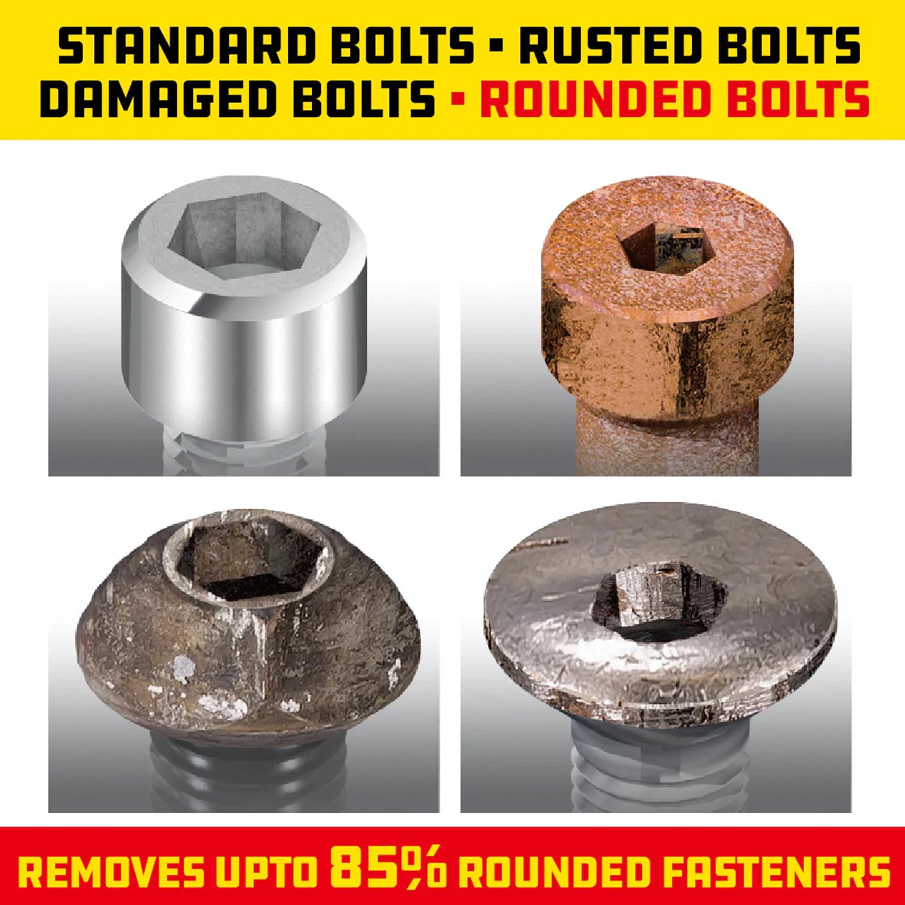 Powerbuilt Zeon SAE Hex Bit Socket Set for Damaged Bolts (8 Piece Set) 240093