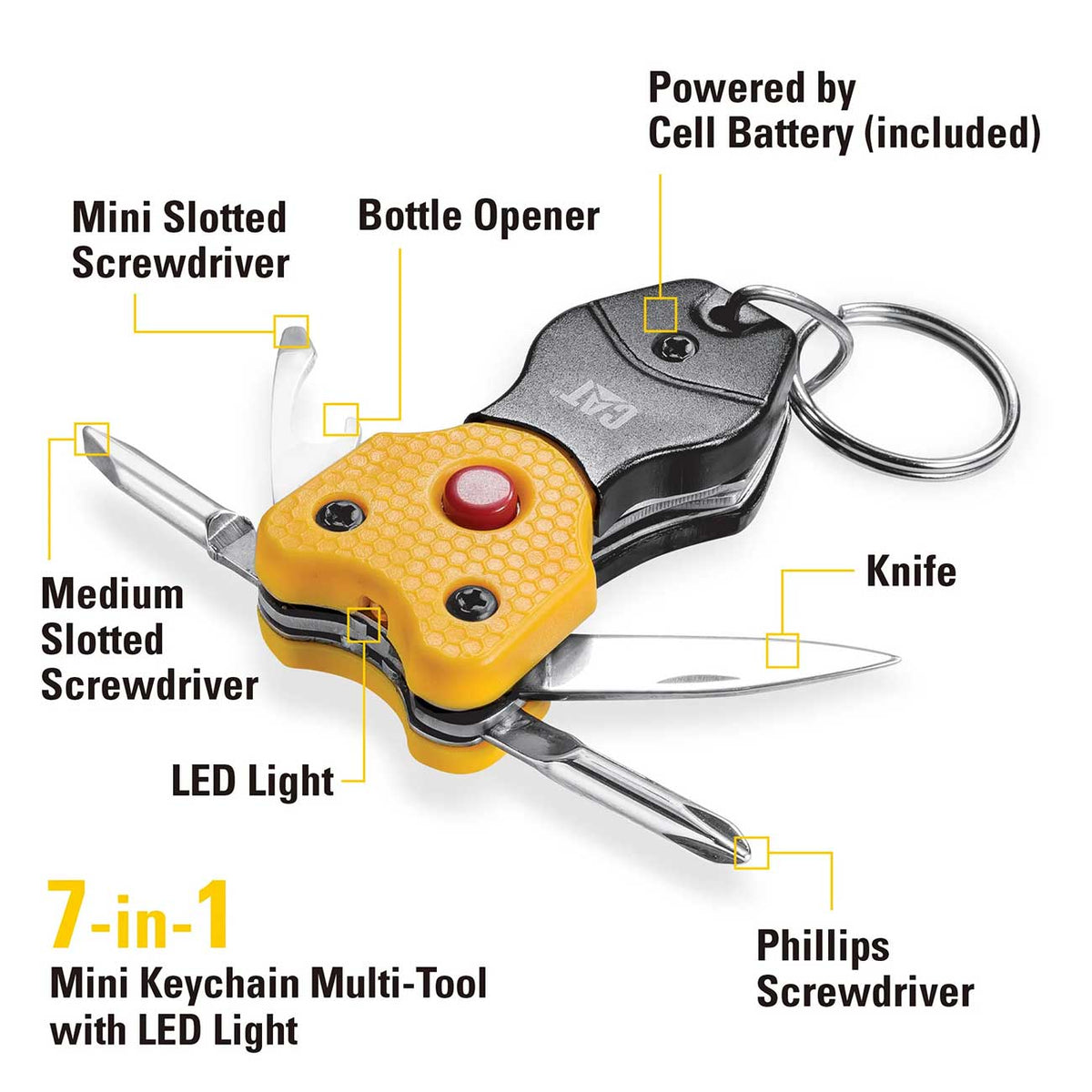 CAT 3 Piece 12-in-1 MultiTool Knife and MultiTool Key Chain Gift Box Set