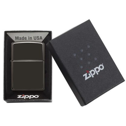 Zippo 24756 Windproof Lighter Ebony Finish, Classic Case