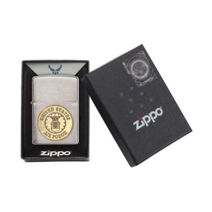 Zippo 280AFC Windproof Lighter U.S. Air Force Crest Emblem, Brushed Chrome