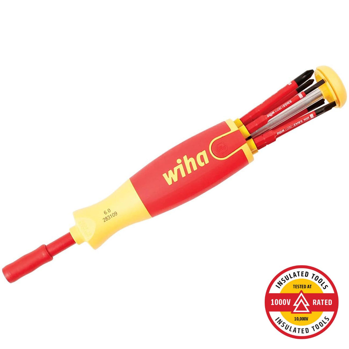 Wiha 28394 SlimLine Insulated 6-IN-1 Multi-Driver (7 Piece)