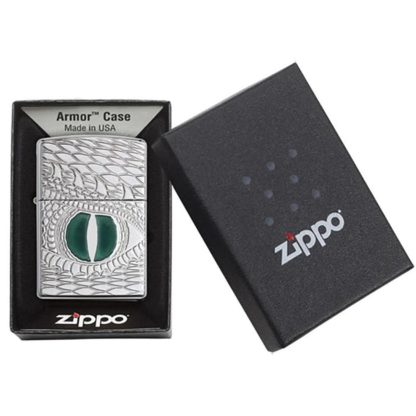 Zippo 28807 Windproof Lighter DRAGON EYE, High Polish Chrome Armor