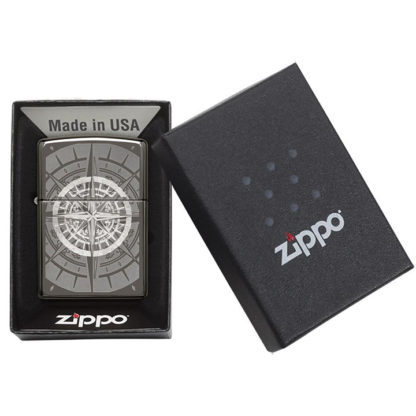 Zippo 29232 Windproof Lighter, Black Ice® Compass