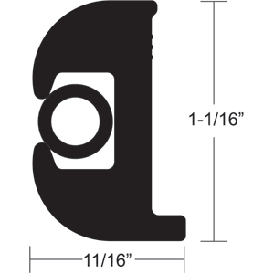 TACO V11-0809BBK50-2 Flex Vinyl Rub Rail Kit - 50' - 1-1/16"