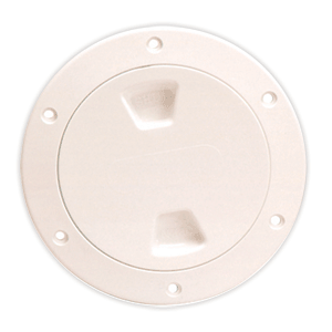Beckson DP40-N 4" Smooth Center Screw-Out Deck Plate - Beige