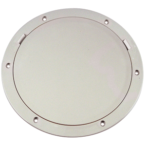 Beckson DP81-W 8" Smooth Center Pry-Out Deck Plate - White