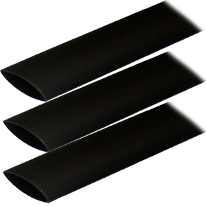 Ancor 307124 Adhesive Lined Heat Shrink Tubing (ALT) - 1" x 12" - 3-Pack - Black