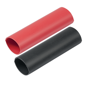 Ancor 326202 Heavy Wall Heat Shrink Tubing - 3/4" x 3" - 2-Pack - Black/Red
