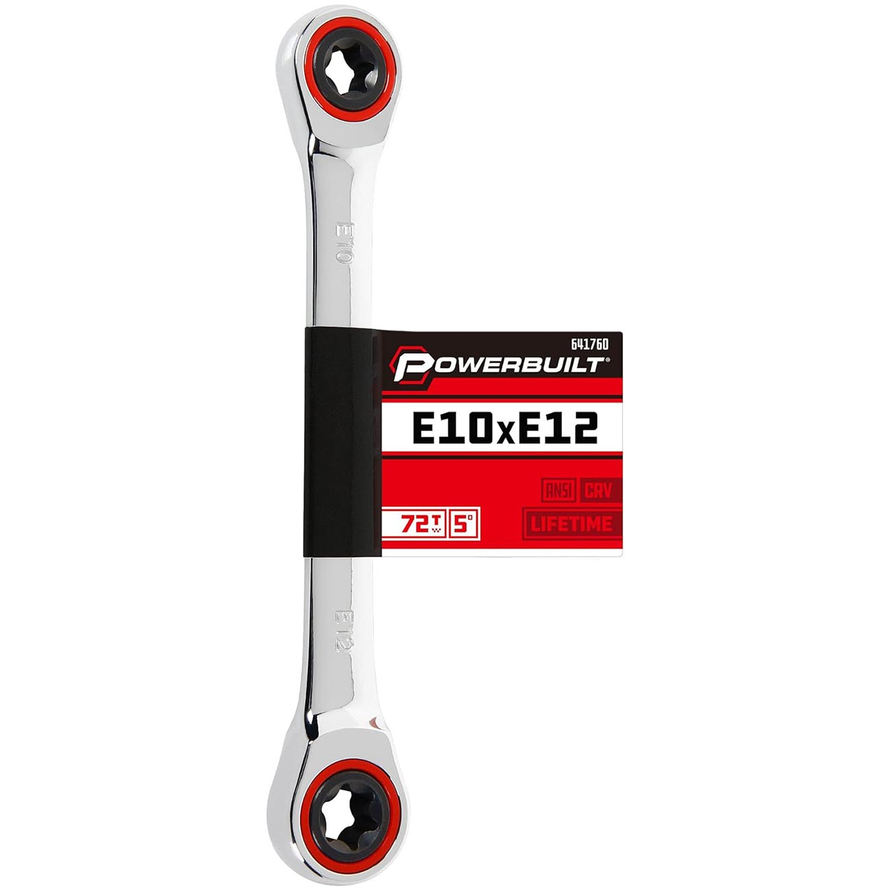 Powerbuilt Ratcheting Double Box-End E-Star Wrench – E10/E12 641760
