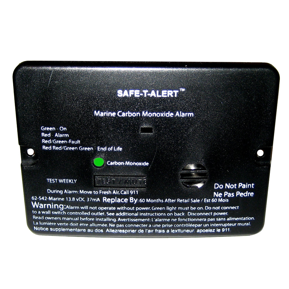 Safe-T-Alert Carbon Monoxide Alarm 12V Marine Flush Mount, Black 67945