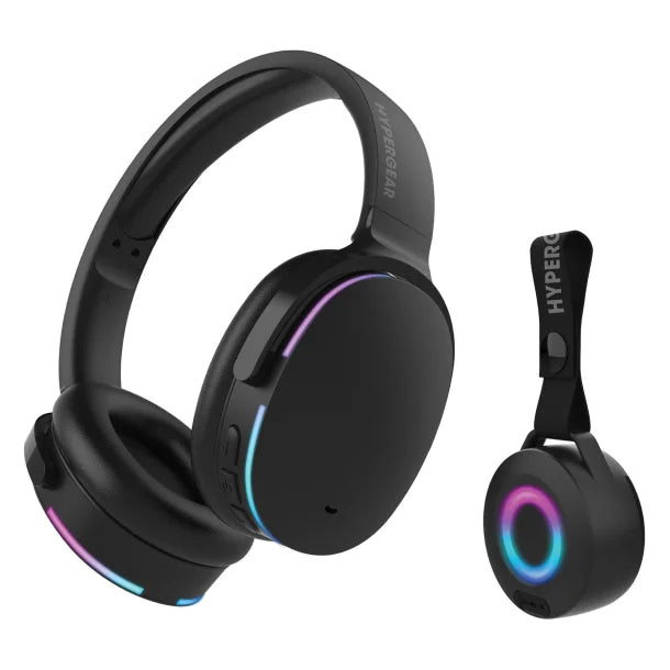 HyperGear 15861 Wireless Light-up Bluetooth Speaker and Headphones (Black)