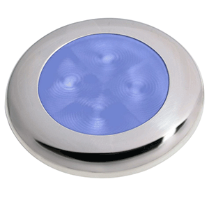 Hella Marine 980503221 Polished Stainless Steel Rim LED Courtesy Lamp - Blue