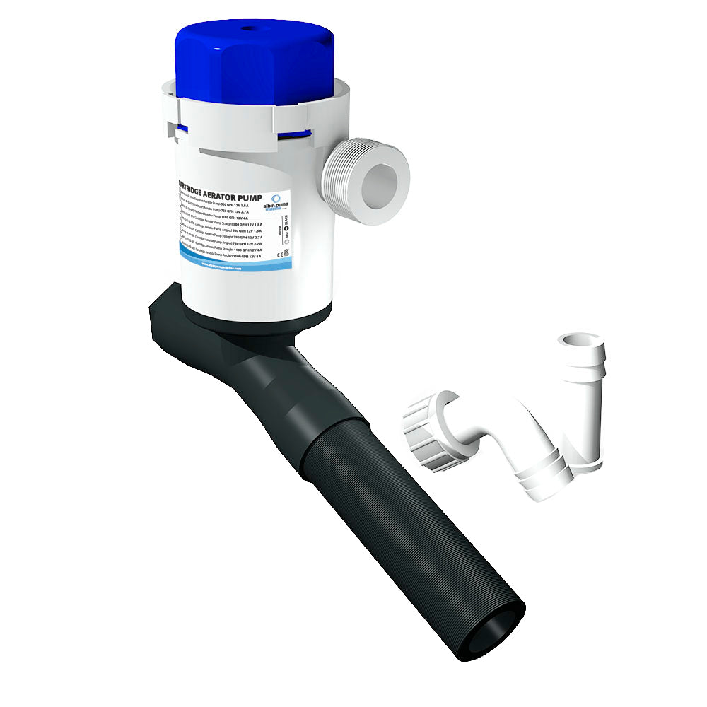 Albin Group Cartridge Aerator Pump - 500 GPS - 12V - Angled 80586
