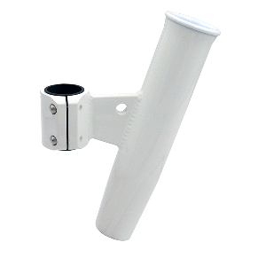 C.E. Smith 53726 Aluminum Vertical Clamp-On Rod Holder 1-2/3" OD White