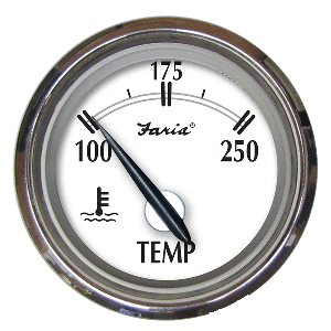 Faria 25002 Newport SS 2" Water Temperature Gauge - 100° to 250° F