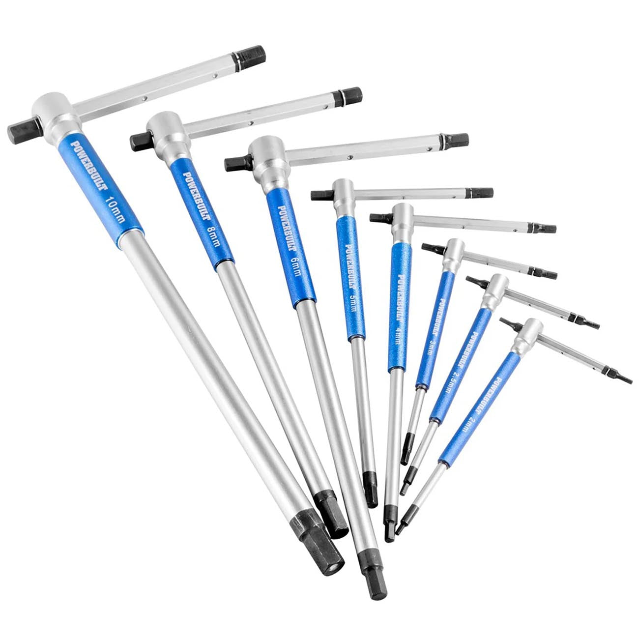 Powerbuilt Metric T-Handle Hex/Allen Key Wrench Set with Storage Rack 941645
