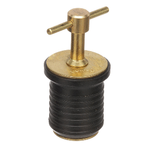 Attwood 7526A7 T-Handle Brass Drain Plug - 1" Diameter