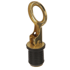 Attwood 7524A7 Snap-Handle Brass Drain Plug - 1" Diameter