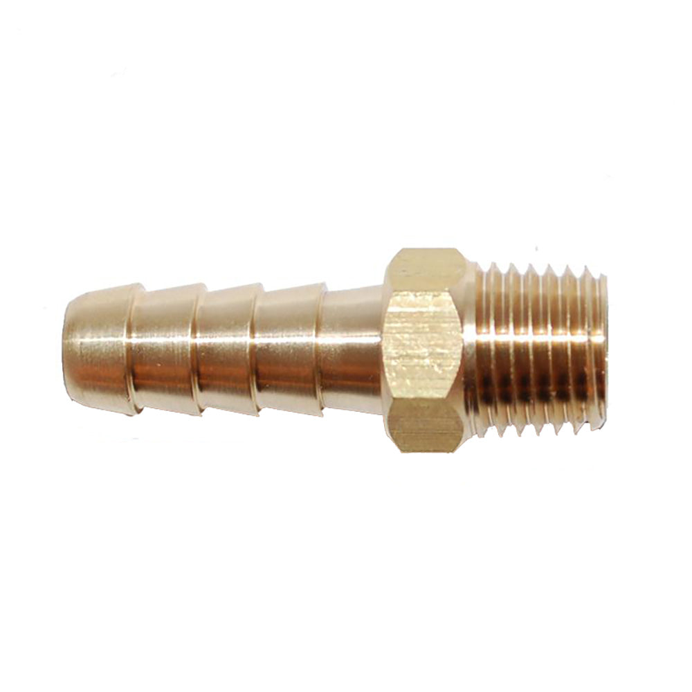 Attwood Universal Brass Fuel Hose Fitting 1/4" NPT x 5/16" Barb 98325