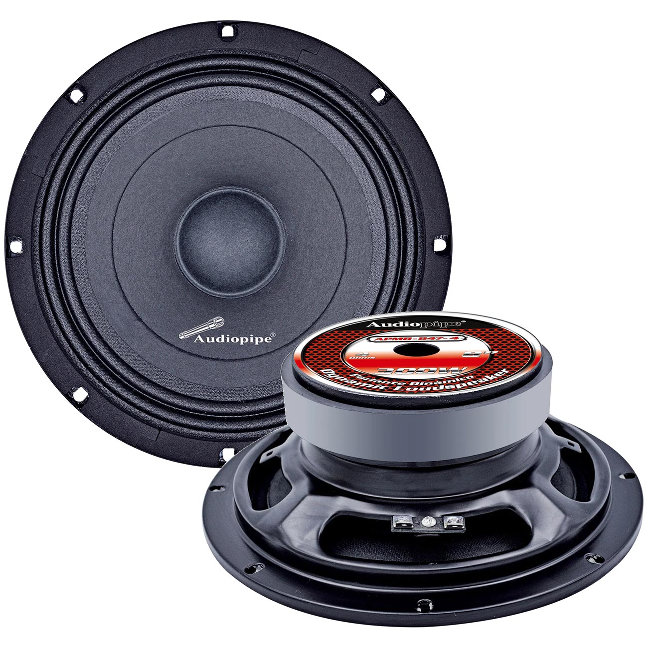 Audiopipe APMB8474 8" Mid-Range Loud Speaker - 300 Watts Max / 150W RMS