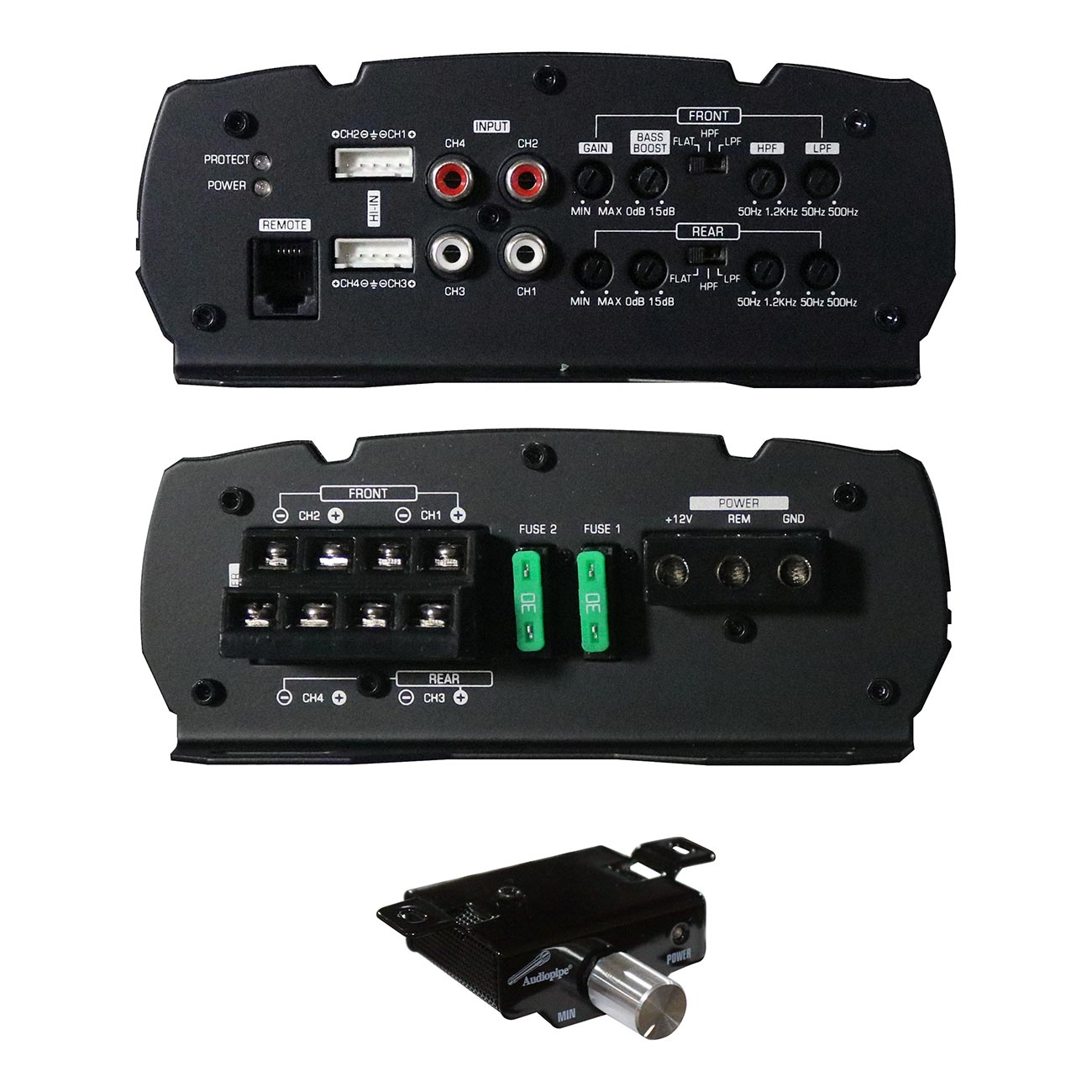 Audiopipe Mini 4 Channel Amplifier 1300W MAX/500W RMS APMQ4095