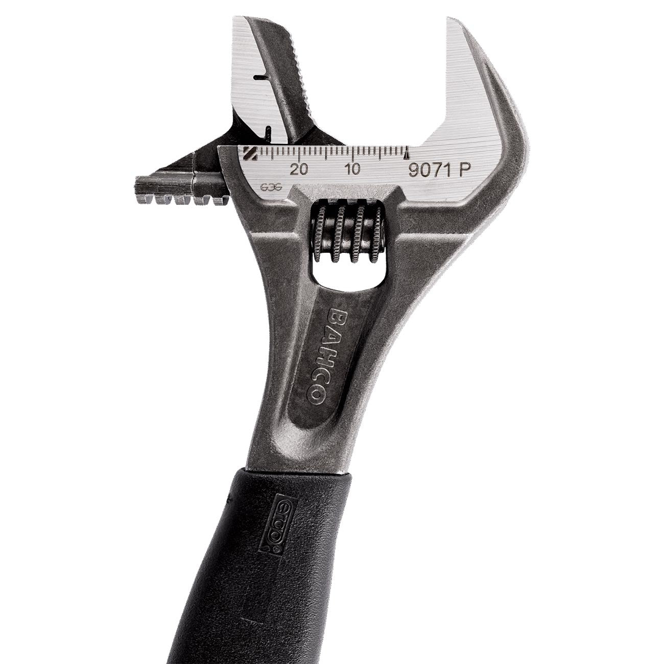 Bahco 10" ERGO Rubber Handle Central Nut Adjustable Wrench with Reversible Jaw