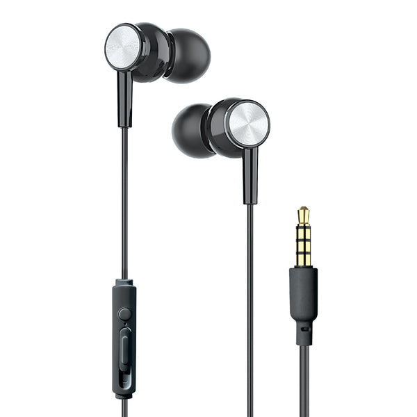 XYST XYS-E3512BK In-Ear Earbuds with Microphone, XYS-E3512 (Black)